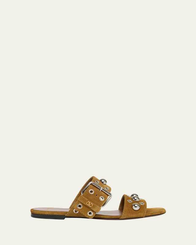 Nellcote Studded Suede Flat Sandals